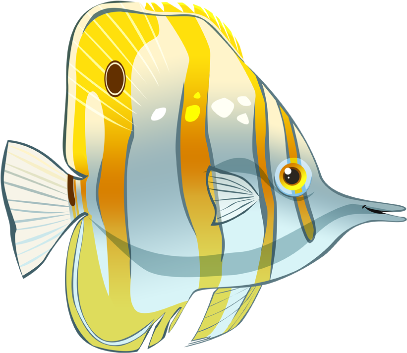 Butterfly Fish Png - Butterfly Fish Cartoon Clipart (950x792), Png Download