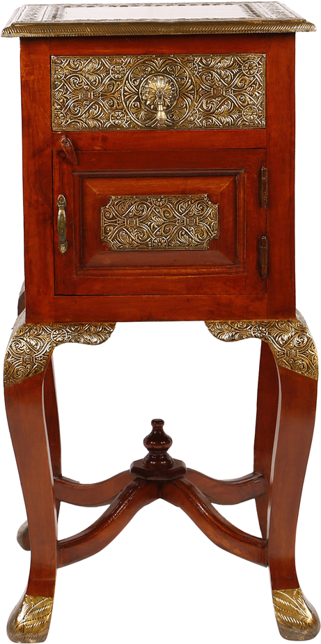 Stool With Brass Work Saritagf - Nightstand Clipart (959x959), Png Download