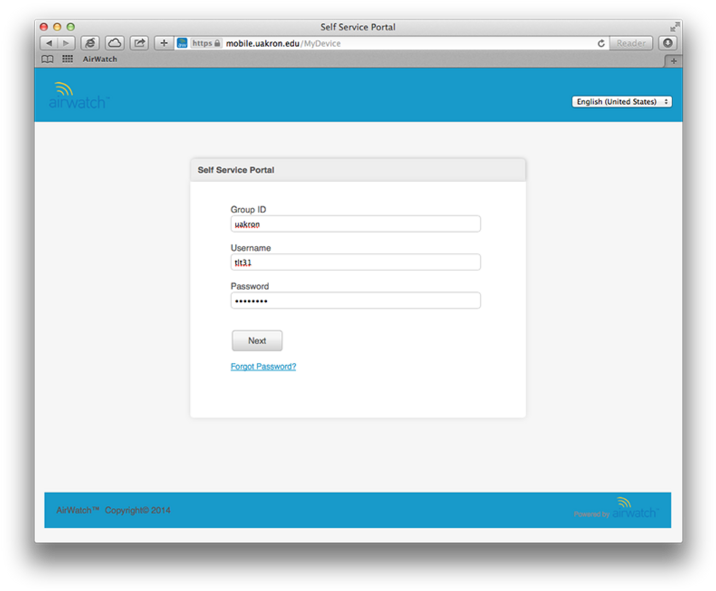 725px-mydeviice02 - Airwatch Group Id Clipart (725x600), Png Download