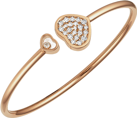 Happy Hearts Bangle - Chopard Happy Hearts Ring Bracelet Clipart (550x1012), Png Download