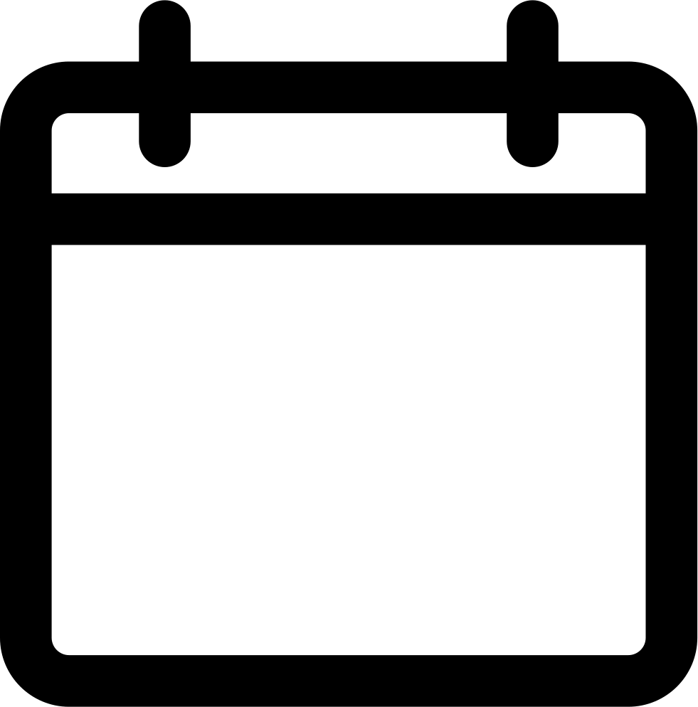 Calendar Empty Page Outline Comments - Calendar Outline Icon Transparent Clipart (981x994), Png Download