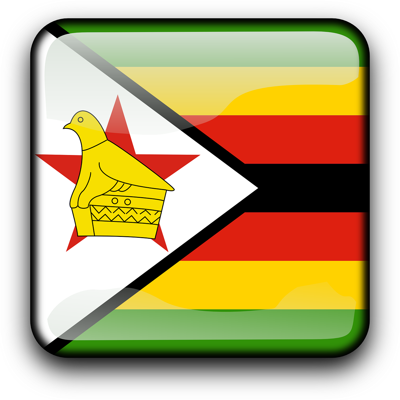 National Flag Zimbabwe Flag Png Image - Zimbabwe Flags Clipart (1280x1280), Png Download