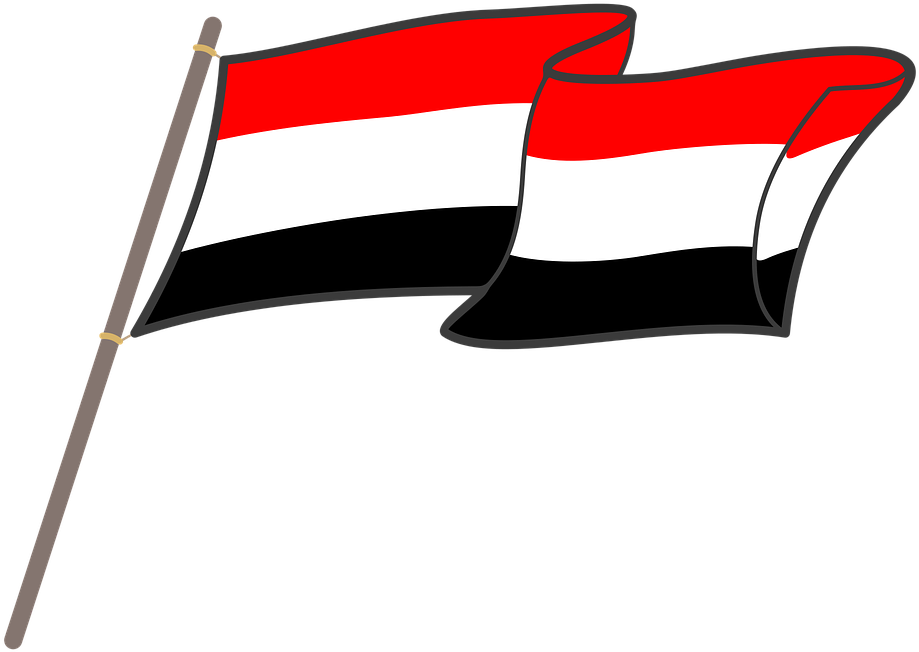 Yemen, Flag, Graphics, National Colors, The Mast - Mentahan Bendera Merah Putih Hitam Clipart (960x679), Png Download