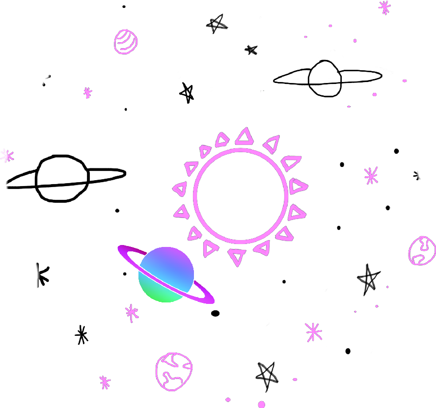 Sticker Space Tumblr Colors Cute Pink Purple Stars - Png Cute Clipart (888x831), Png Download