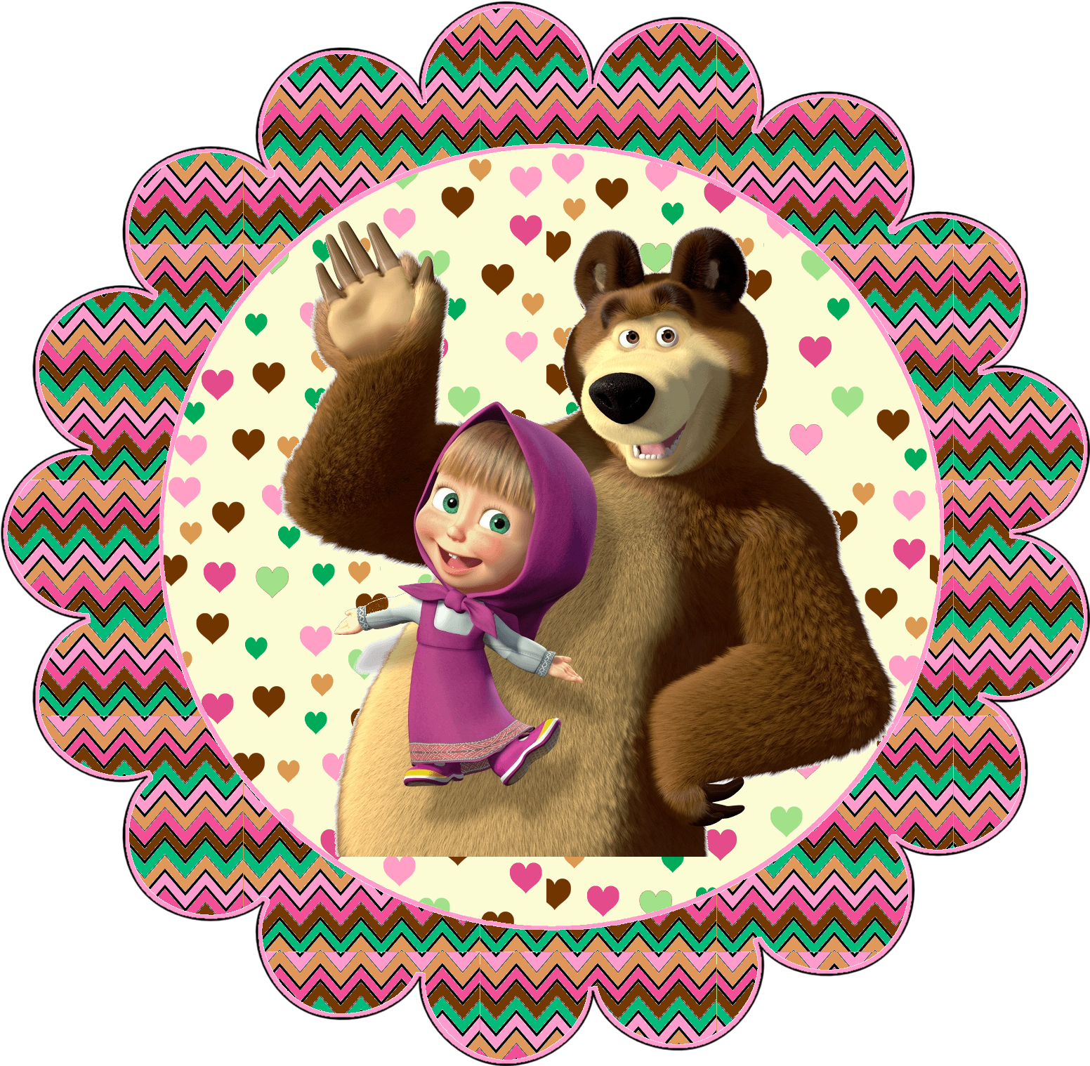 Tooper, Tag Masha E O Urso - Tag Masha E O Urso Clipart (1559x1559), Png Download