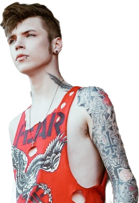 Andybiersack Sticker - Andy Biersack In Red Clipart (476x693), Png Download