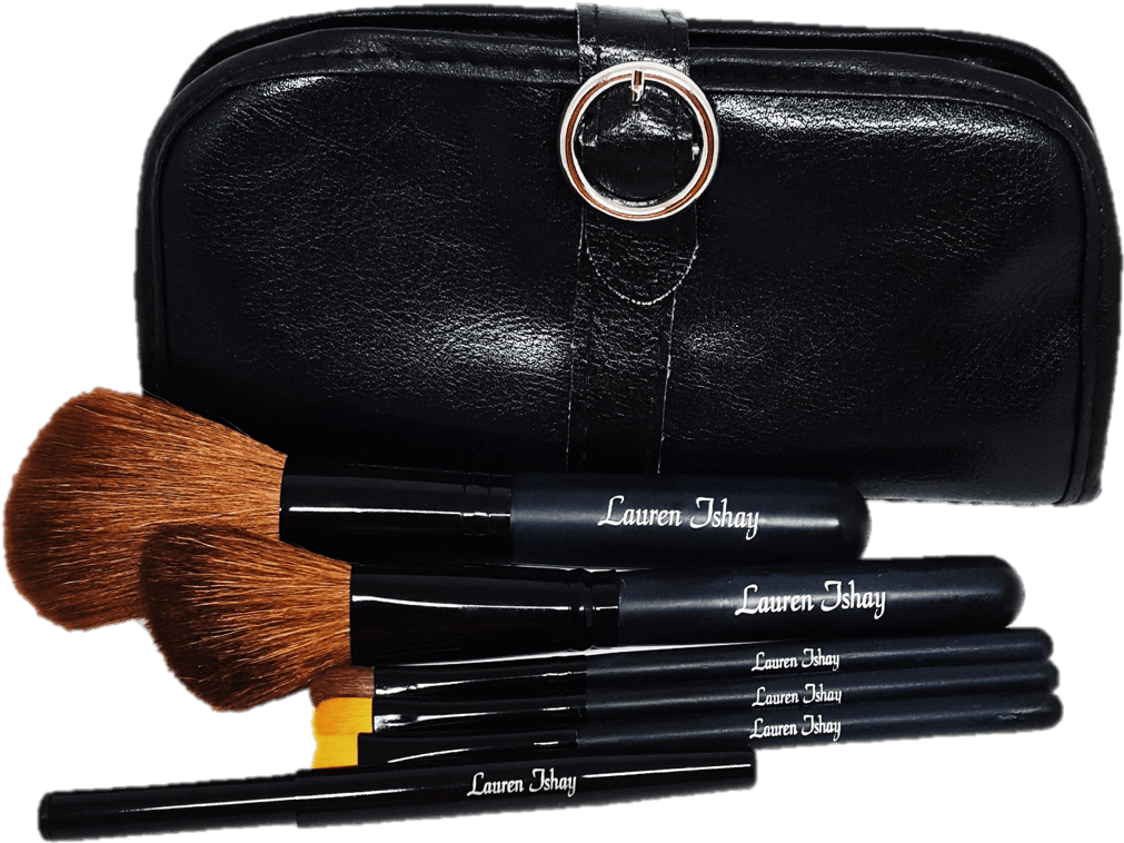 Personalized Travel Makeup Brush Set - Makeup Brushes Clipart (1126x1125), Png Download