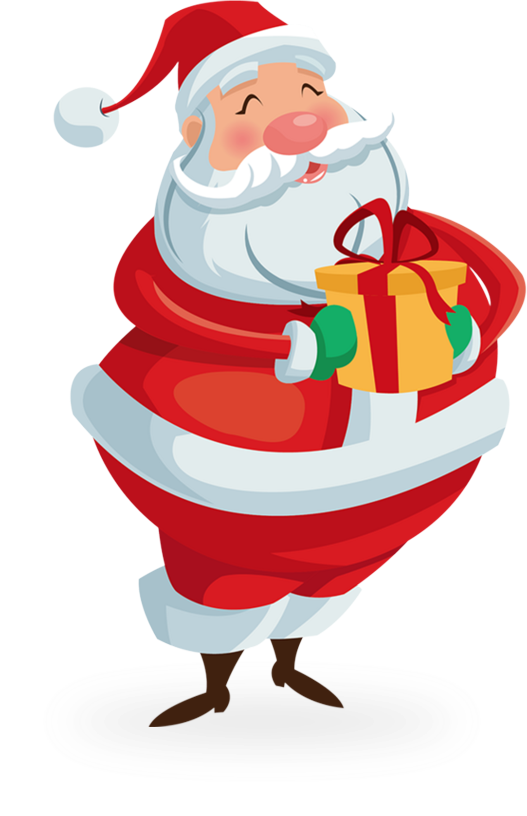 Christmas Gift Santa Send Png And Psd - Cute Santa Claus Vector Png Clipart (2000x2000), Png Download