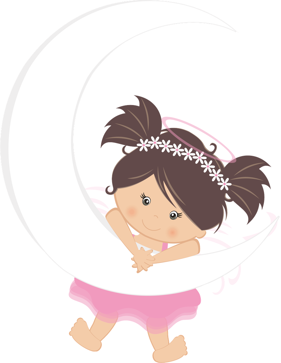 Little Girl Clipart Hija - Topos De Bolo Para Batizado De Menina - Png Download (900x1161), Png Download