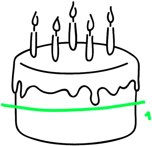 How To Cut - Cake Black And White Png Clipart (602x590), Png Download
