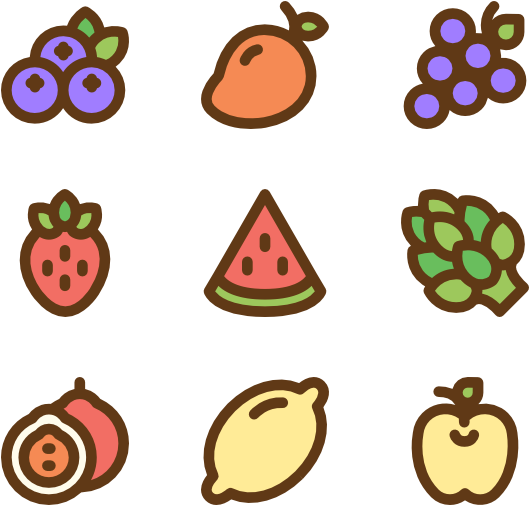 Cartoon Fruit And Vegetables Png Clipart (600x564), Png Download