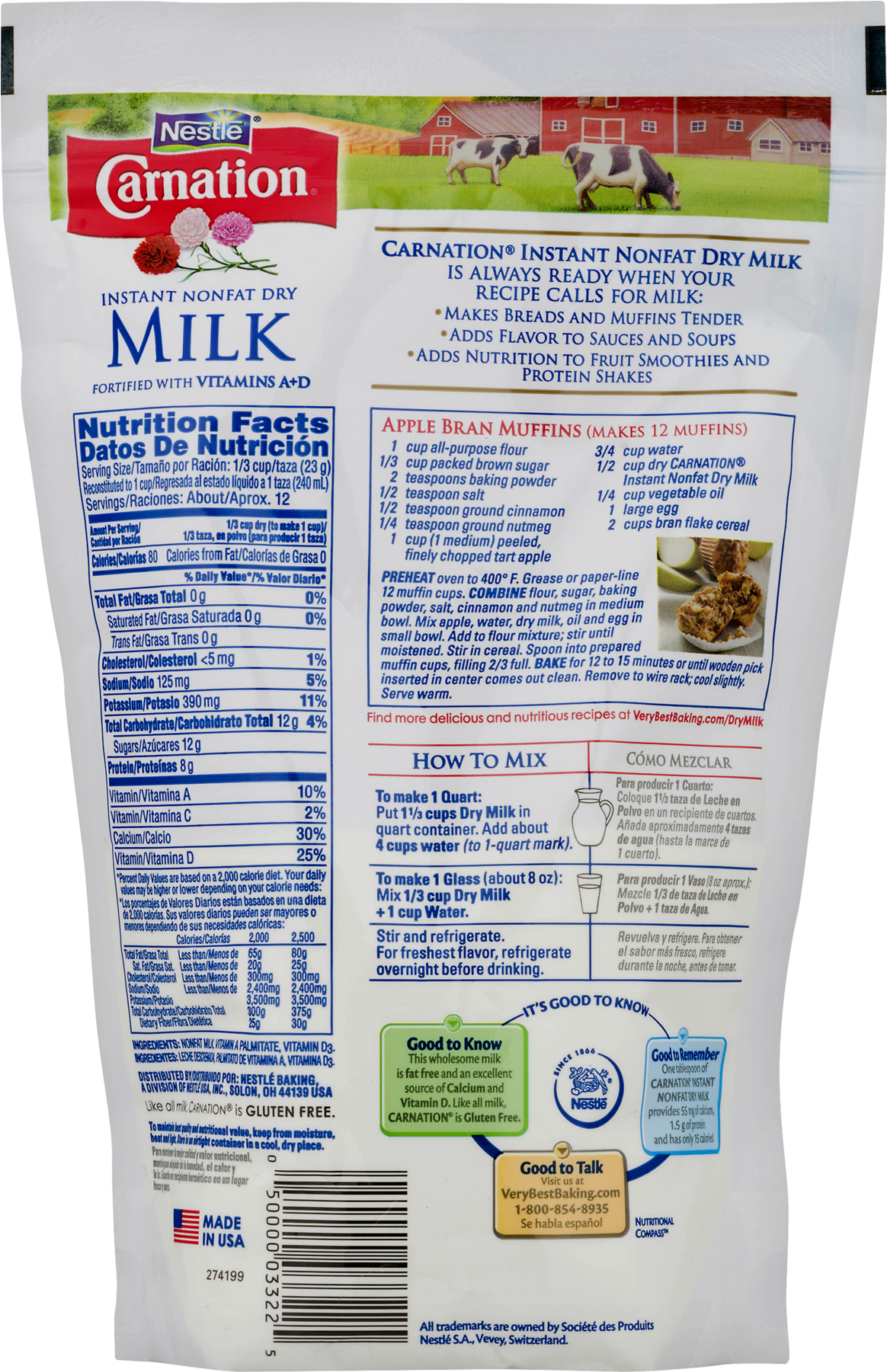 Nestle Carnation Instant Nonfat Dry Milk Clipart (1800x1800), Png Download