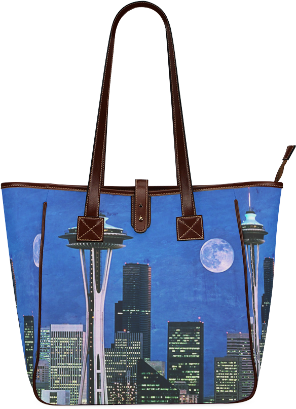 Seattle Space Needle Watercolor Classic Tote Bag - Tote Bag Clipart (1000x1000), Png Download