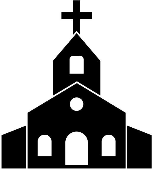 Church Drawing Silhouette - Clip Art Black And White Church - Png Download (640x640), Png Download