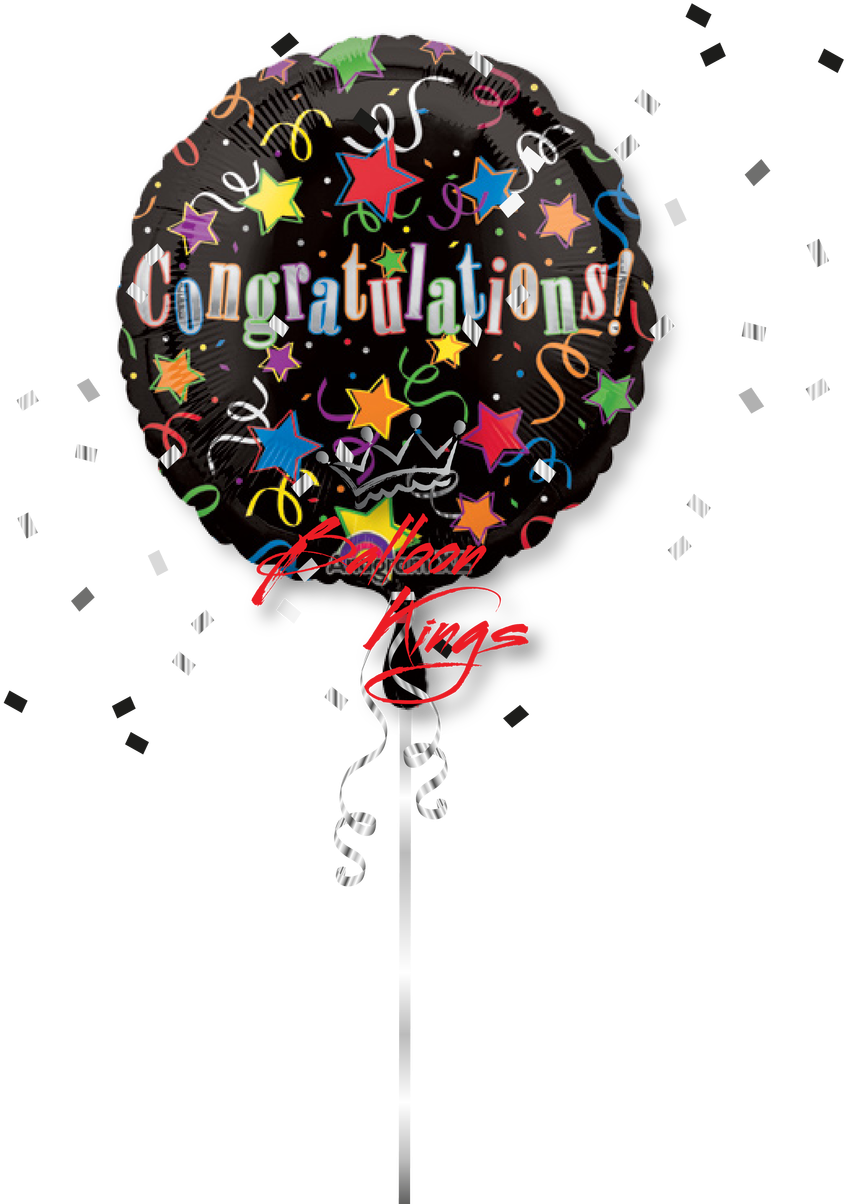 Congratulations Stars And Confetti - Get Well Soon Balloon Transparent Clipart (1068x1280), Png Download