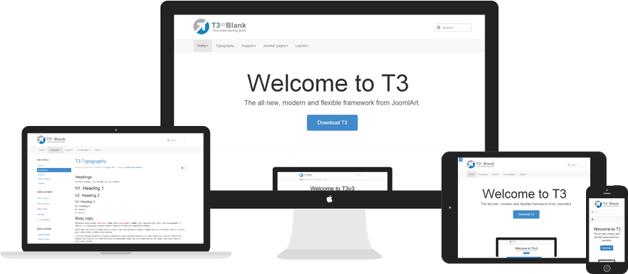 T3 Framework - Joomla T3 Clipart (960x432), Png Download