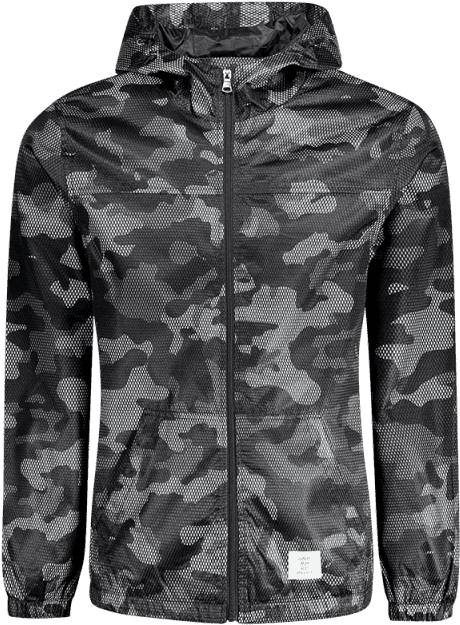 black camo rain jacket
