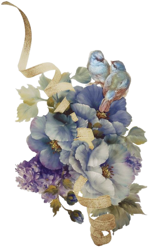 Picture Transparent Stock Flowers And Plants Artsy - Transparent Vintage Blue Flower Png Clipart (490x800), Png Download