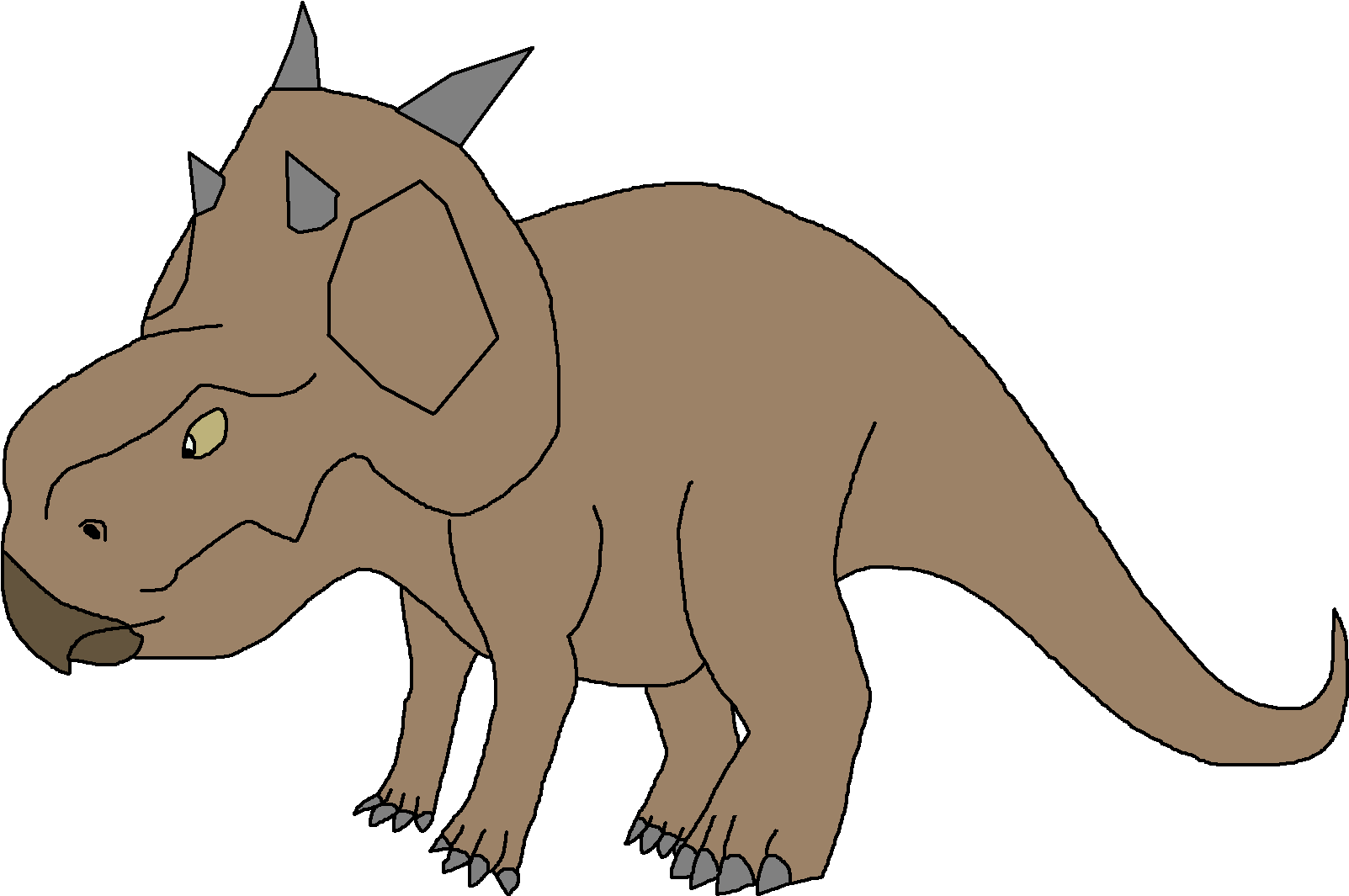Dinosaur Clipart Brown - Dinosaur Pedia Wiki Pachyrhinosaurus - Png Download (1622x1087), Png Download