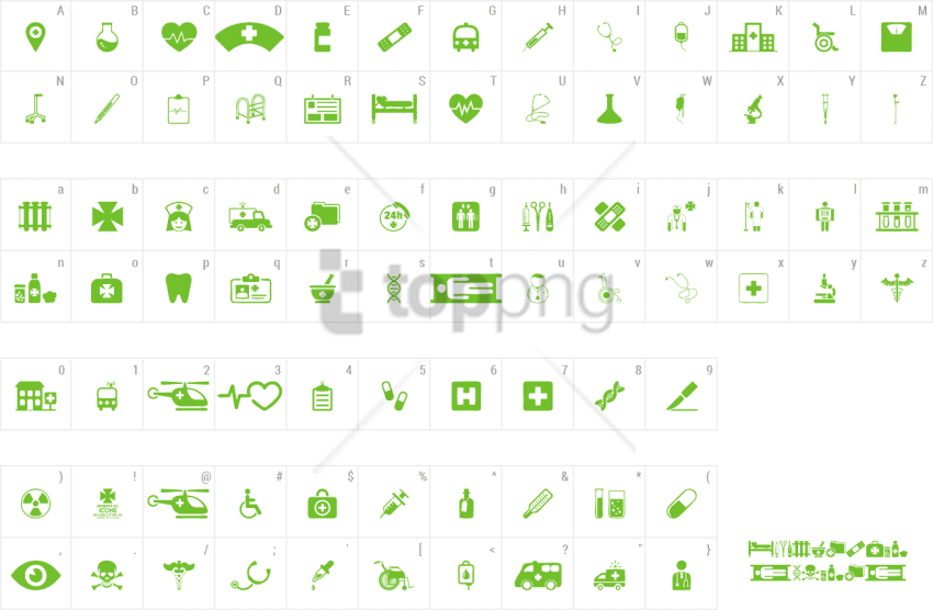 Free Png Font Hospital Icons Preview - Hospital Icon S Clipart (850x556), Png Download