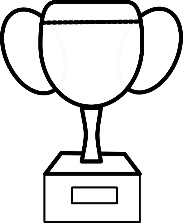 Trophy Cup Outline Award Winner Victory Victor - Prize Clipart Black And White - Png Download (591x720), Png Download