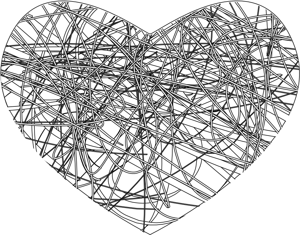 Chalk Drawing Heart Png - Black White Line Drawings Heart Clipart (999x781), Png Download