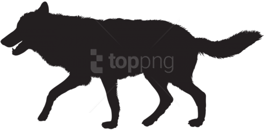Free Png Wolf Silhouette Png - Wolf Silhouette Clipart Transparent Png (850x418), Png Download