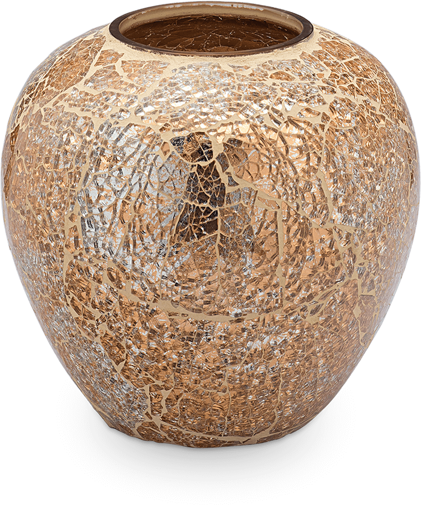 Gold Toned Glass Vase Clipart (867x1039), Png Download