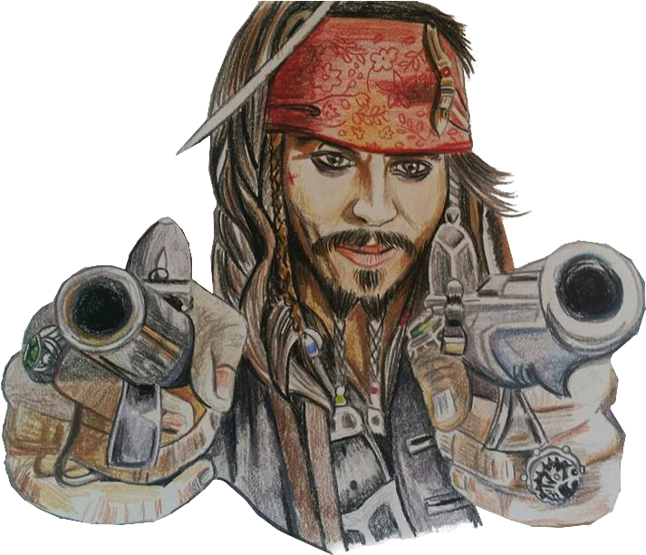 Jack Sparrow - My Paintings - Gun Barrel Clipart (960x630), Png Download