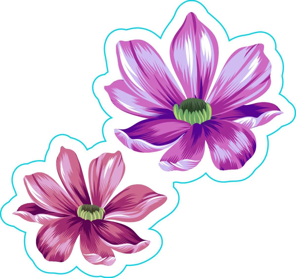 Day Of The Dead With Purple Hair Sticker Png Png Emoji - Clematis Clipart (1200x1129), Png Download