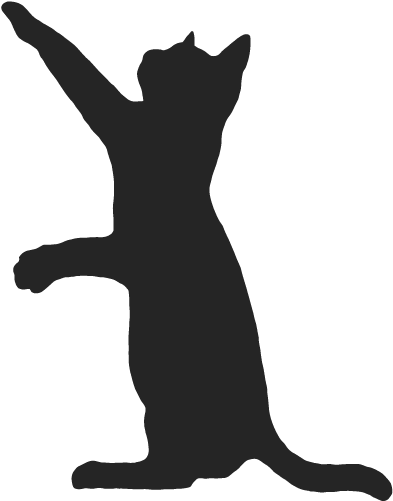 Cat Silhouette Wall Decal Design - Cat Silhouette Png Clipart (496x629), Png Download