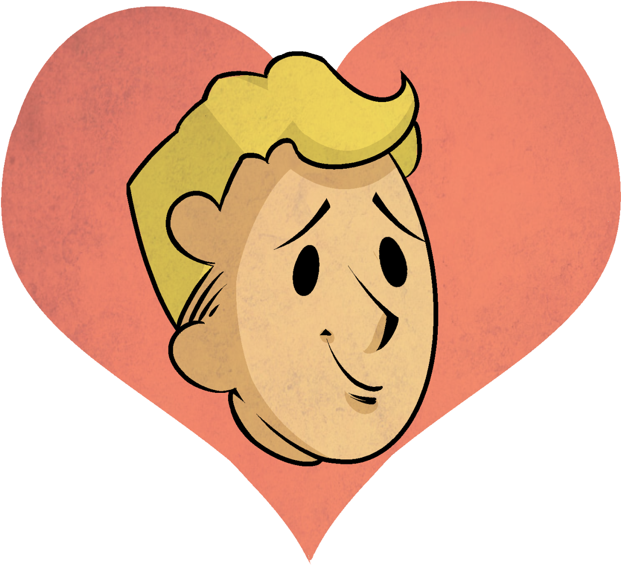 “vault Boy Is So Dang Cute ” Perfect Valentines Day - Cartoon Clipart (1280x1280), Png Download