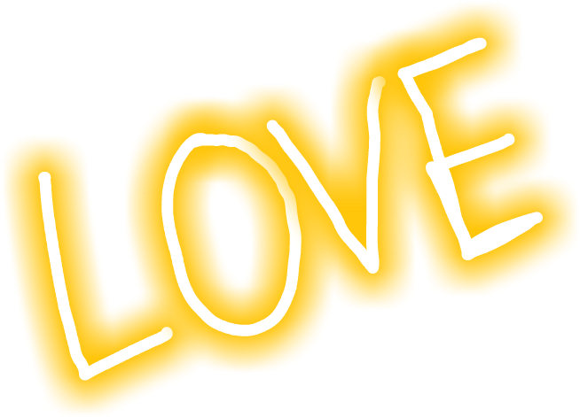 #love #textart #wordart #words #text #heart #yellow - Neon Clipart (800x600), Png Download