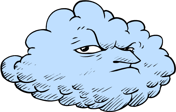 Angry Snow Cloud Cartoon Clipart (750x484), Png Download
