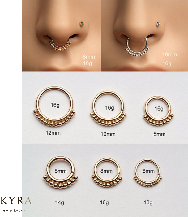 Non Pierced On - 10mm Vs 8mm Septum Clipart (700x700), Png Download