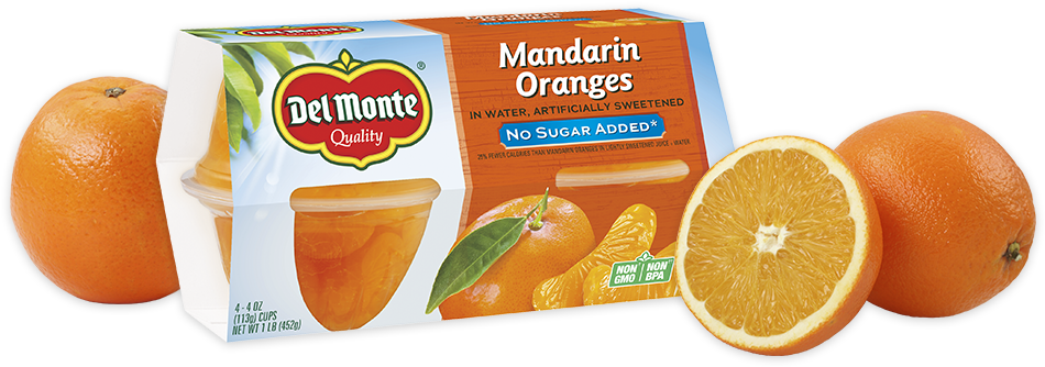 No Sugar Added, Fruit Cup® Snacks - Mandarin Orange Fruit Cup Clipart (1050x333), Png Download