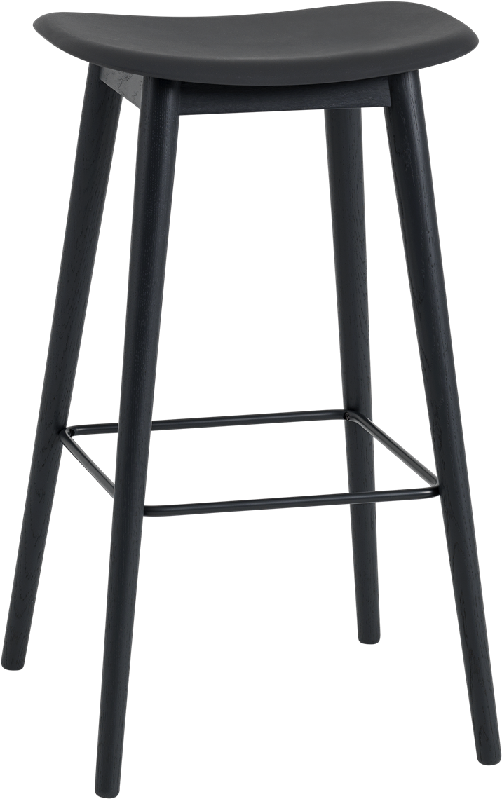 23650 Fiber Bar Stool Wood H75 Blackblack Clipart (716x1140), Png Download