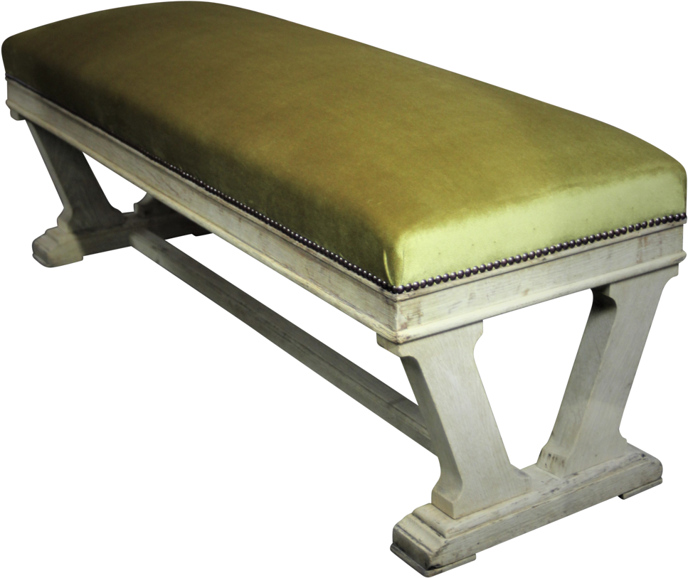 Napoleon Iii Upholstered Bleached Oak Stool Fontaine - Bench Clipart (1024x1185), Png Download