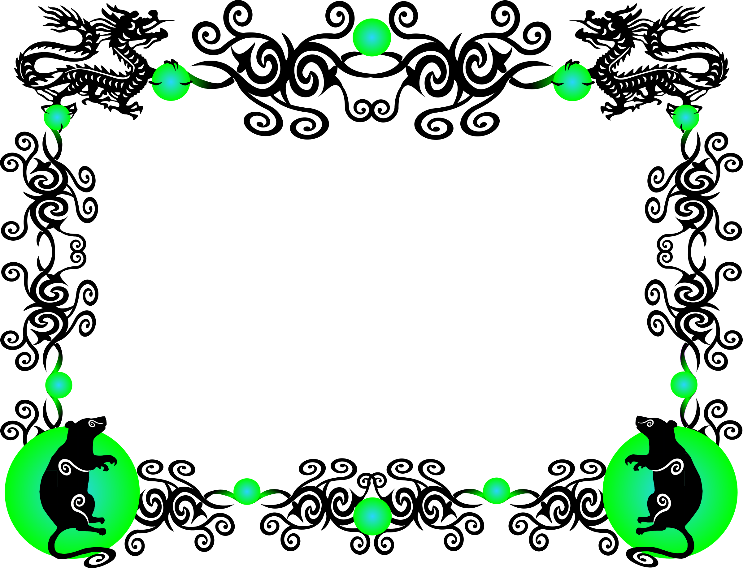 This Free Icons Png Design Of Rat Border - Chinese New Year Border Png Clipart (2400x1836), Png Download