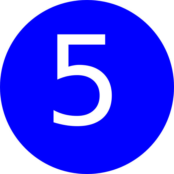 Number 5 With Blue Background Clipart (600x600), Png Download