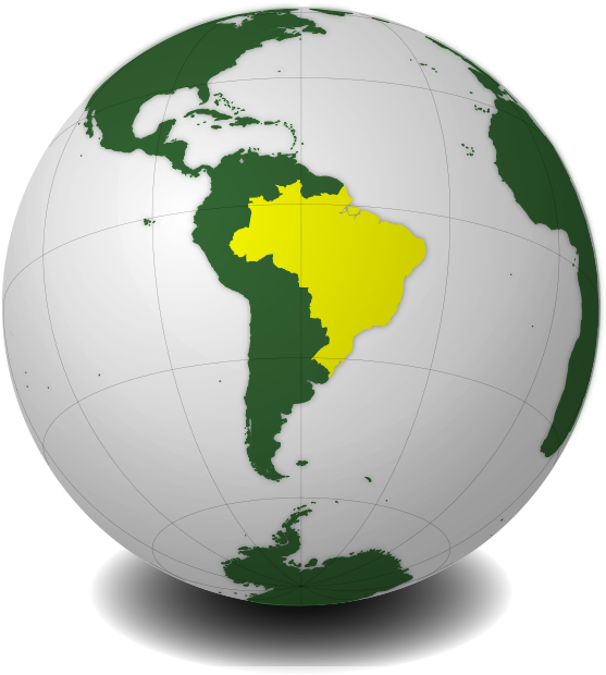 Lp Br Com Todas As Linhas - South America Map Globe Clipart (557x620), Png Download