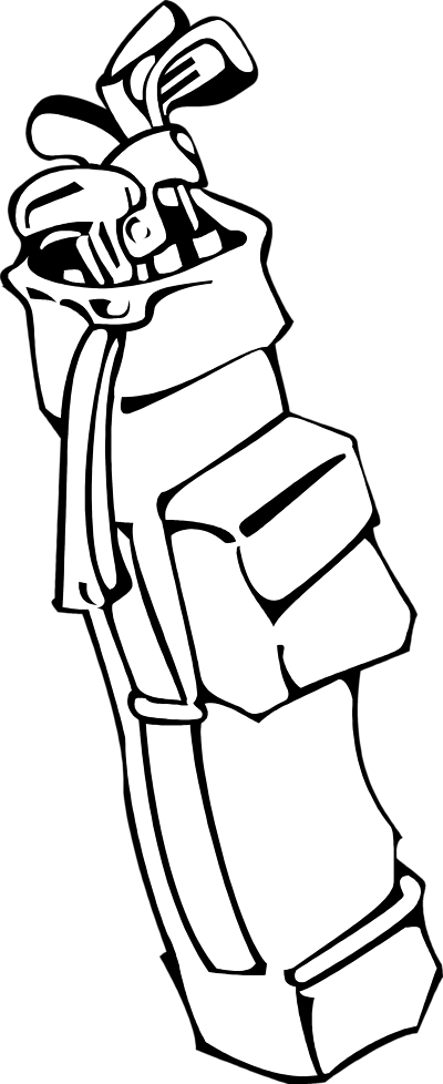 Golf Club Golf Bag Clipart - Golf Bag Clipart Black And White - Png Download (400x978), Png Download