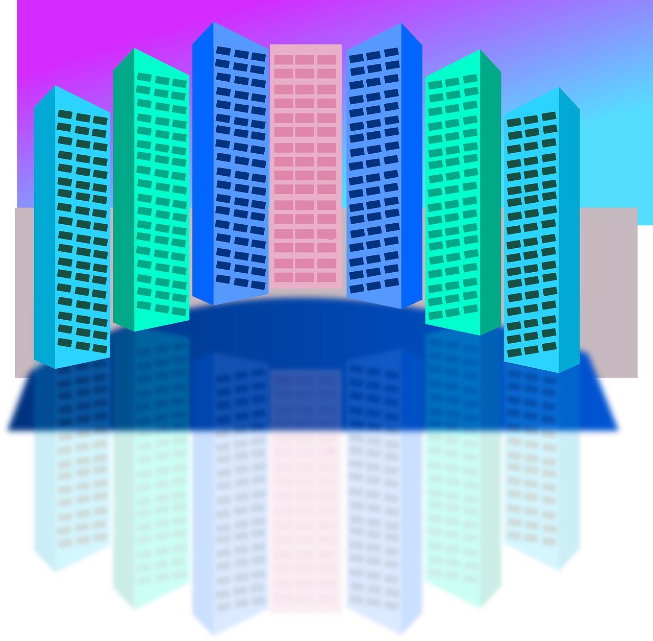 Skyscrapers City Cityscape Town Png Image - Skyscraper Clipart (1280x1255), Png Download