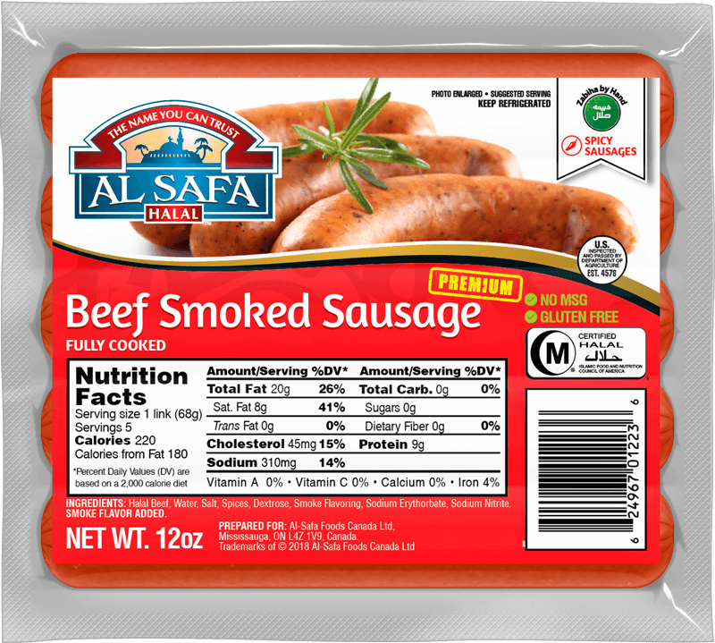 Beef-sausage - Al Safa Clipart (800x719), Png Download