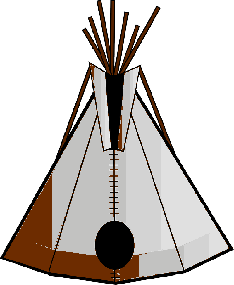 58 Tipi Indian Tent, Indian Tent Kinderen Tipi Tent - Clipart Images Of Colored Teepees - Png Download (800x975), Png Download
