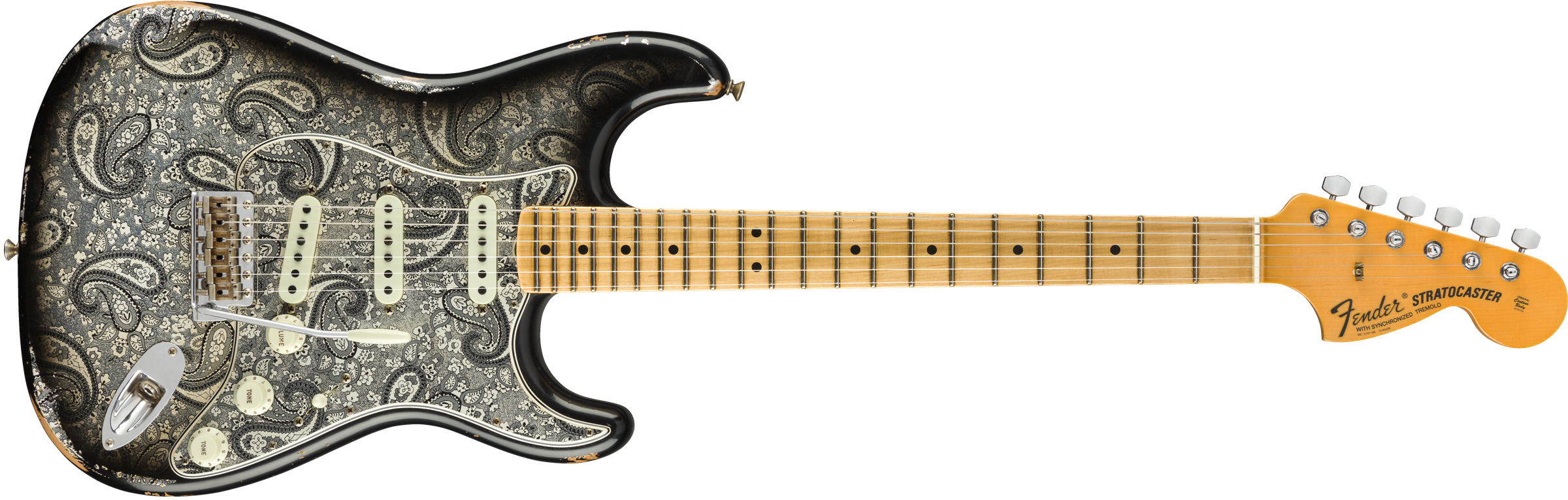 Limited Edition '68 Paisley Strat® Relic® - Fender Stratocaster Clipart (2400x766), Png Download