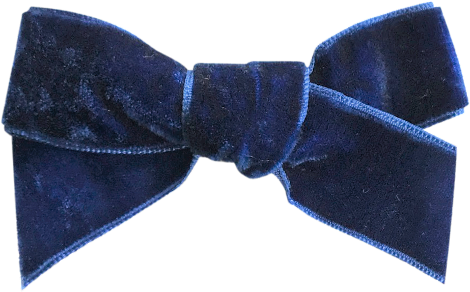 Image Of Sapphire French Velvet Bow Clip - Formal Wear - Png Download (923x574), Png Download