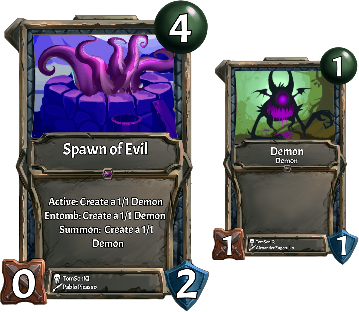 [card] Spawn Of Evil - Cartoon Clipart (1190x1041), Png Download