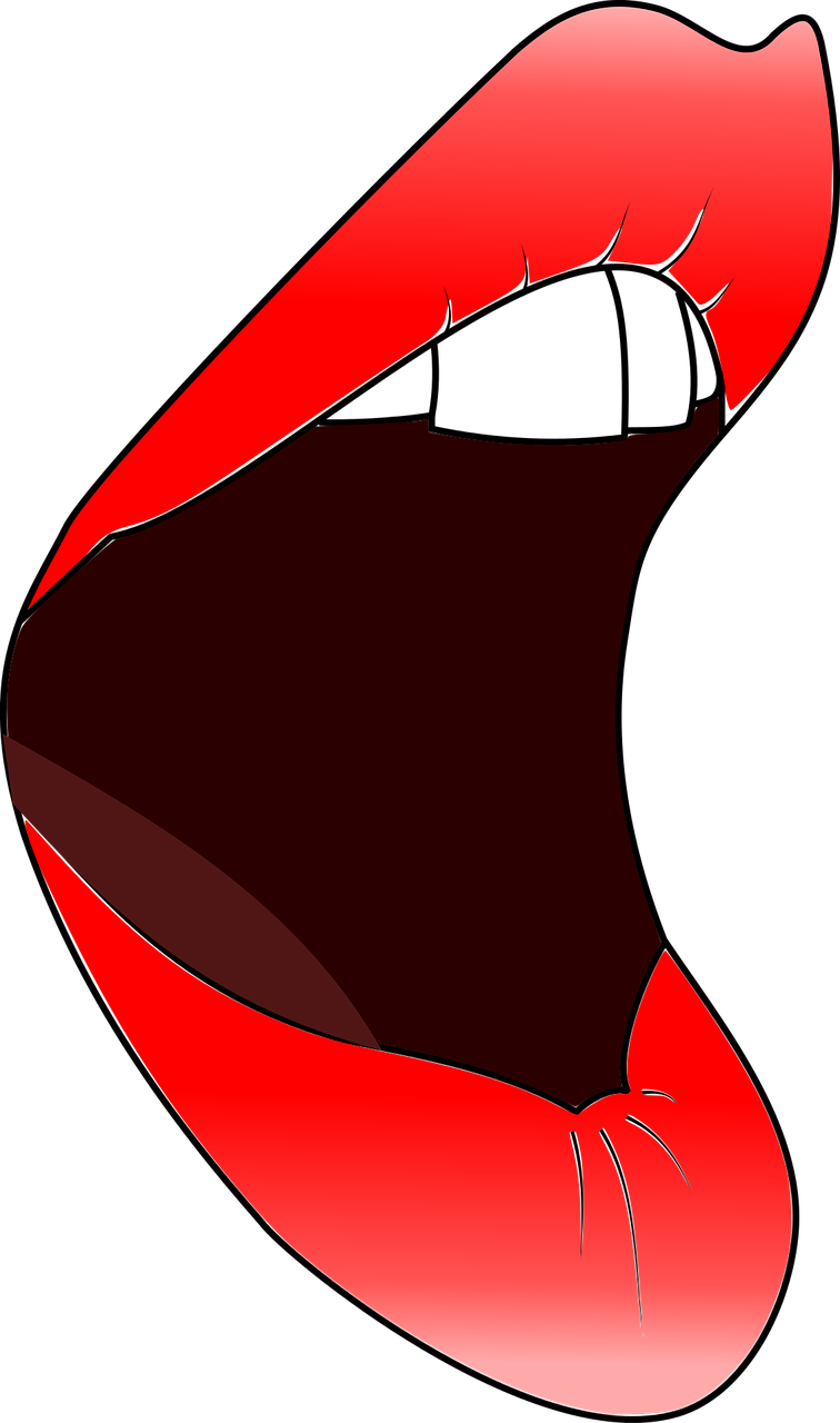 Lips Mouth Woman Red Open Sing Png Image - Kiss Mouth Open Clipart (756x1280), Png Download