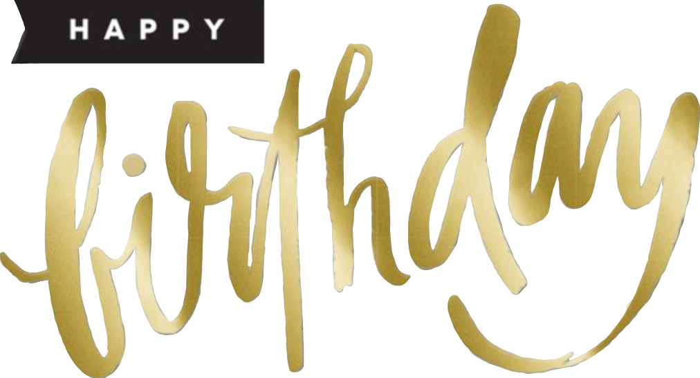 Happy Birthday Gold Png - Calligraphy Clipart (1012x547), Png Download
